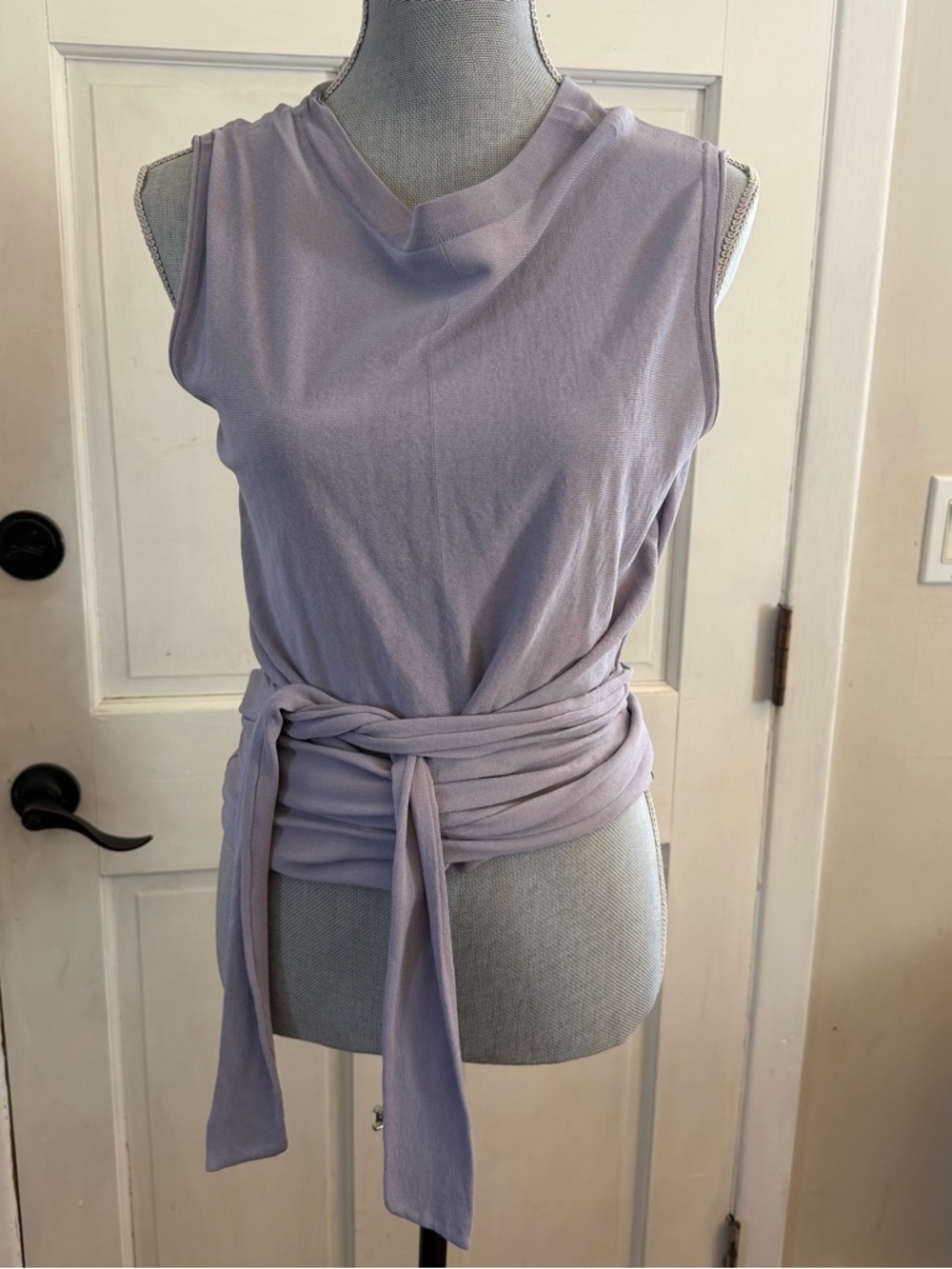 Modern Citizen Soft Lavender Wrap Tank with Waist Tie